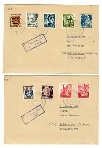 1948: 4x recommandé/eilbots Lettres de Cochem/Mosel à Weidhausen/Coburg