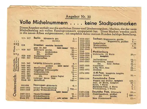 1947: Tout ce qui concerne le gross-bierau à Karlsruhe, offre de timbres arrière