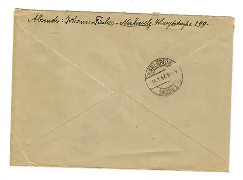 1947: Inscrivez-vous à Neckarelz pour Karlsruhe