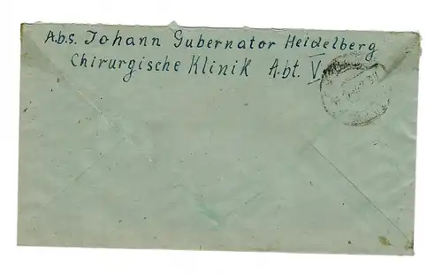 1947: Lettre recommandé de Heidelberg à Karlsruhe