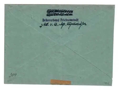 Lettre avec MeF de Prichsenstadt à Gerolzhofen