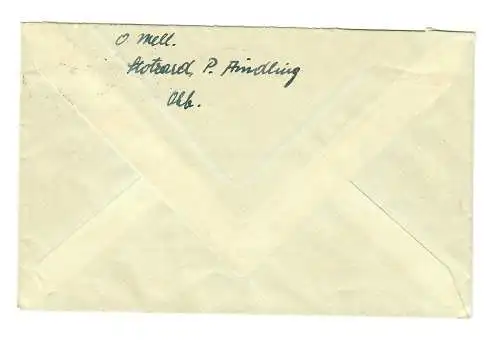 Brief 1955 von Augsburg Stotzard-P. Aindling nach Augsburg