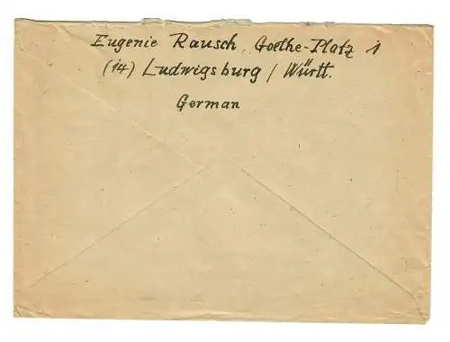 Brief 1946: Brief von Ludwigsburg nach Kempten, Military Censorship/Civil mails