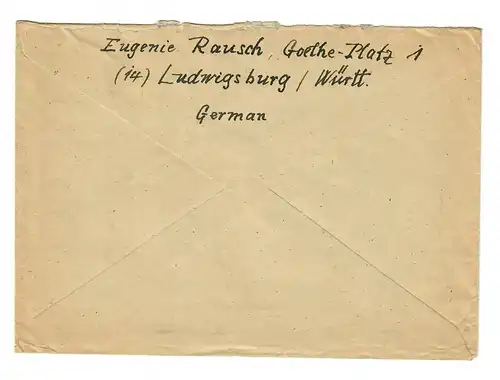 Lettre 1946: Lettre de Ludwigsburg à Kempten, Centre militaire/Civil mails
