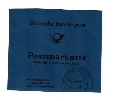 Carte d'épargne postale 1956 Stuttgart-Münster