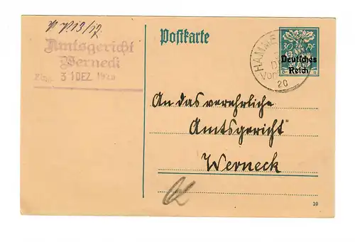 Affaire entière Hammelburg, 1920 après Werneck