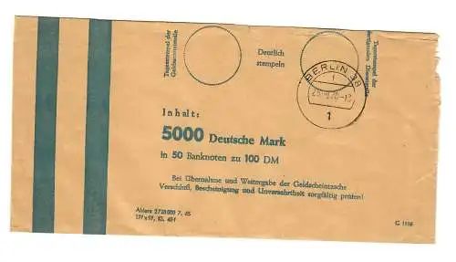 Geldschein Banderole 100 DM, Berlin 1970