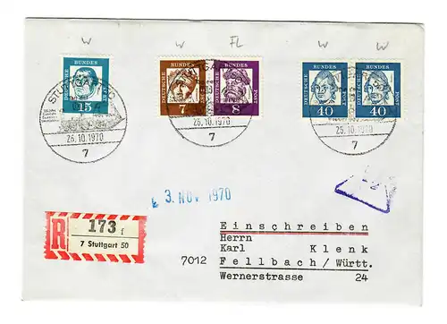 Inscription Stuttgart 1970 vers Fellbach