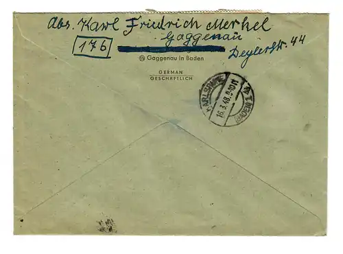 Inscrivez-vous à Gaggenau après Karlsruhe 1948