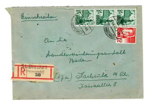 Inscription St. Blasie/Noirwald après Karlsruhe 1948
