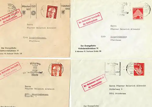7x Lettres avec cachet: Uniquement posts de l'Allemagne: Munich 1971