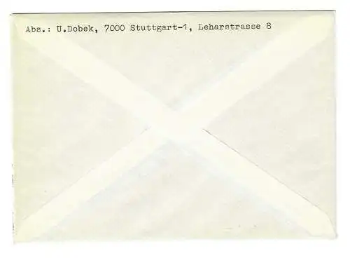 Brief aus Fellbach nach Stuttgart 1970
