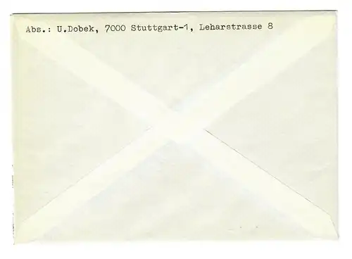 Lettre de Fellbach à Stuttgart 1970.