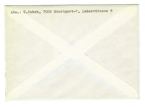 Lettre de Fellbach à Stuttgart 1970.