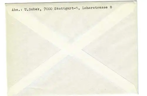 Schöner Brief aus Stuttgart nach Fellbach 1970