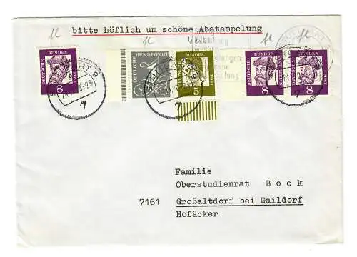 Lettre de Stuttgart à Grossaltdorf près de Gaildorf 1970