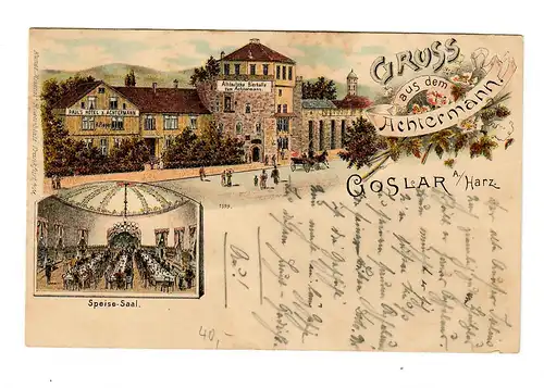 Ansichtskarte Gruss aus dem Achtermann, Goslar 1896 nach Detfurth