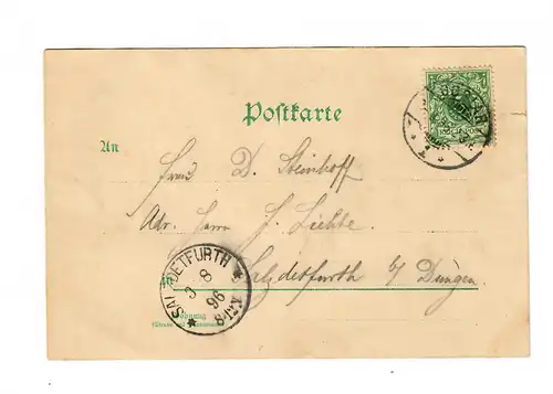 Ansichtskarte Gruss aus dem Achtermann, Goslar 1896 nach Detfurth