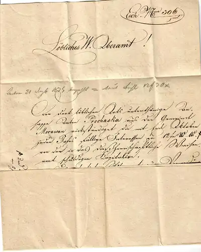 1836: Lettre de Bonnet d'huile après Buchlau