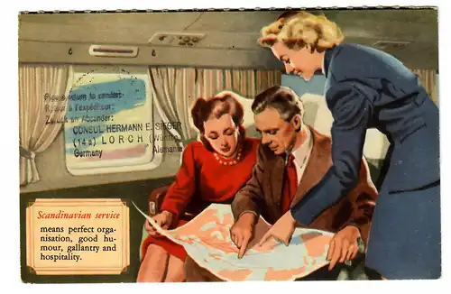 1954 Poste aérien direct Hambourg-Tokyo avec Scandinavian Airlines System
