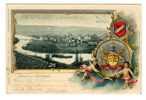 Ansichtskarte Dürrmenz 1900 nach Siegen