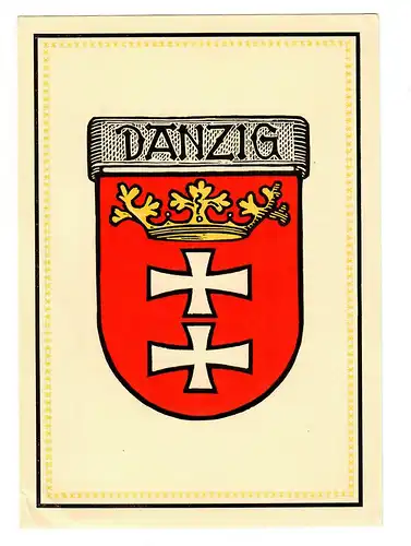 Danzig, Ansichtskarte mit Stadtwappen, ungebraucht