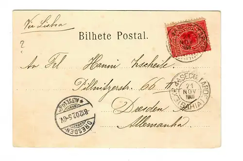Post card Bahia 1902 to Dresde/Germany