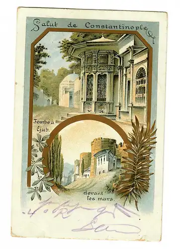 post card Constantinople 1899 to Minden/Germany, Deutsche Post Türkei