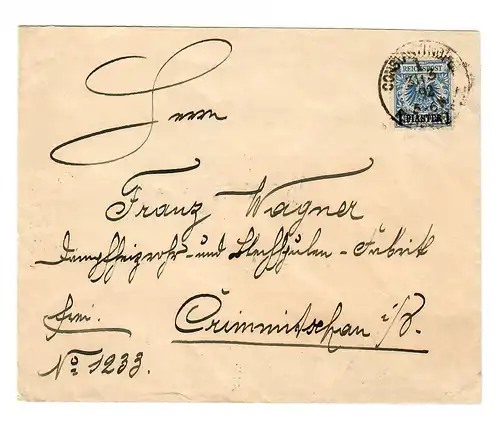 1892 Brief Konsulat Constantinopel nach Grimmitschau, BPP Signatur