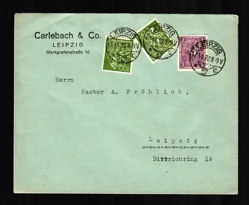 Lettre de Leipzig, 1922 à un pasteur
