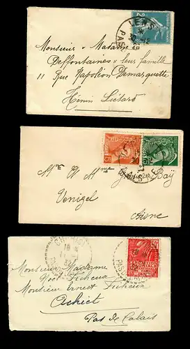 France: 3x covers 1926-1932; Lens, ...