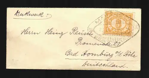 small cover Makassar 1912, printed matter to Bad Homburg/Germany