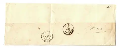 1861, cover Perugia, Terne, ..., cat. # 16, Sardinien