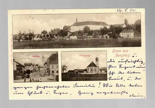 Ansichtskarte Gruss aus Zangberg/Mühldorf Inn 1902 nach Innsbruck