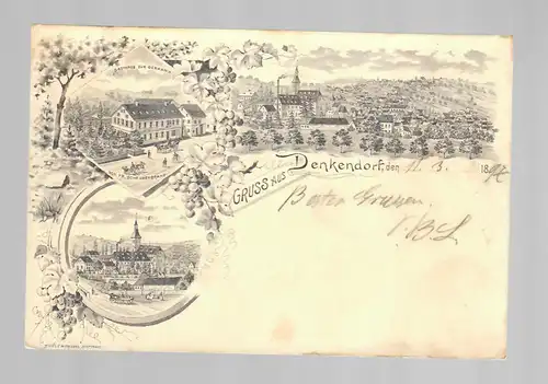 Carte de vue du dof de Pensée (Bayern) 1897 selon Spechtshausen/Sachsen/Thanndt