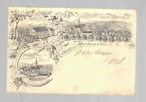 frühe Ansichtskarte Denkendof (Bayern) 1897 nach Spechtshausen/Sachsen/Tharandt