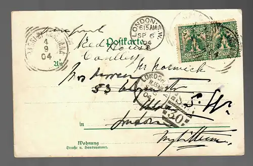 Carte de vue Gruse d'Eppstein i.Taunus 1904 à Londres, forwarded