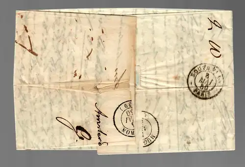 Brief von Niederlande nach Mugron / Frankreich 1850