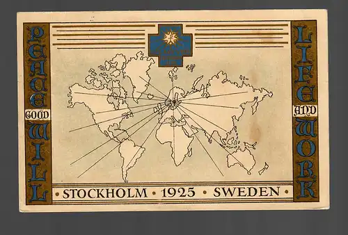 Schweden 1925: Stockholm - special cancel: Life and work, P47 Ia