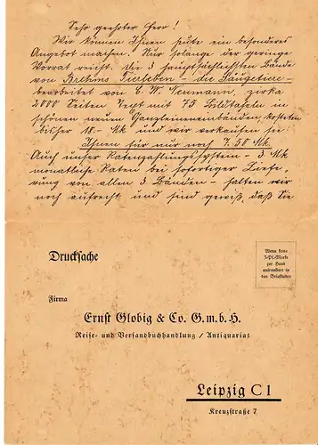 Privat Ganzsache, Doppelkarte, 1929 mit Werbestempel Leipzig nach Dresden