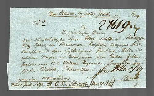 Böhmen Einschreiben ca. 1830