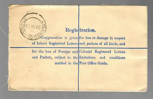 registered letter Colombo Courts to London 1922