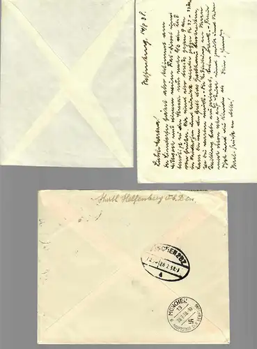 5x Briefe Ostmark/Österreich 1938, teils Einschreiben, Helfenberg