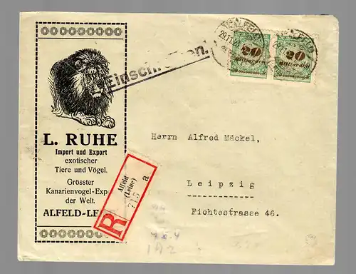 Exotische Tiere/Vögel Alfeld/Leine 29.11.23 nach Leipzig, MiNr. 329B, Infla Sign