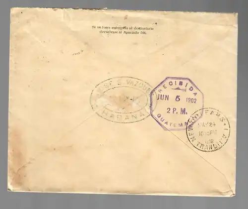 Cover from Habana to Guatemala 1902 via New York