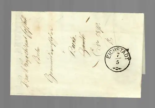 Eichstädt 1868, lettre partielle Bayr. Association d'assistance aux invalides
