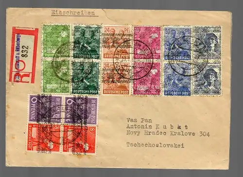 Einschreiben Neustadt/Rübenberge 29.7.48 in die Tschechoslovakei