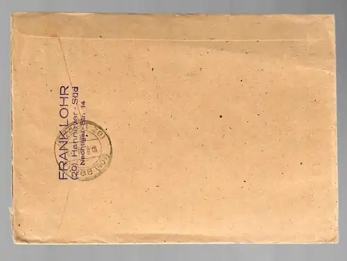 Einschreiben Hannover nach Borna/Leipzig, schöne Einheiten