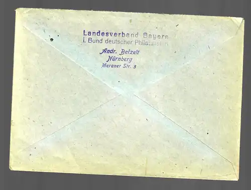 Brief 1948, Nürnberg nach Hamburg, 10fach Porto