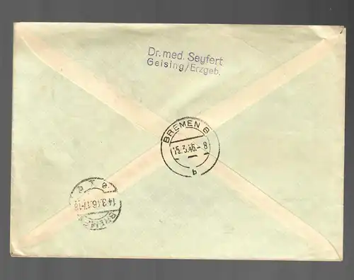 Enregistrer Geising/Bz. Dresden en 1946 à Brême, MiF